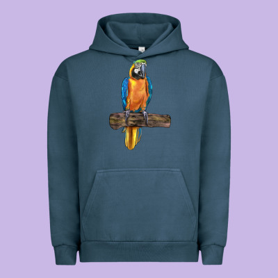 Blue Throated Macaw Urban Hoodie Designed By Lillyallendesigns