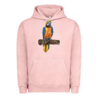 Pigment Salmon blue throated macaw Urban Hoodie - LillyAllenDesigns