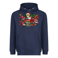 Navy merry christmas truck gnomies Heavyweight Hoodie - FaDigitalArtStudio