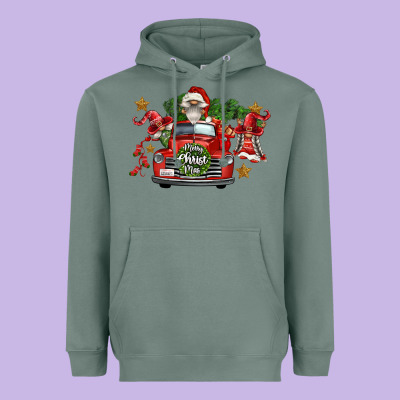 Merry Christmas Truck Gnomies Heavyweight Hoodie Designed By Fadigitalartstudio