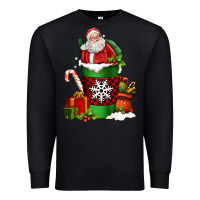 Black Christmas Santa Claus Coffee Cup Premium Sweatshirt - FaDigitalArtStudio