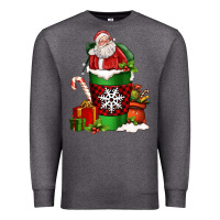 Charcoal Heather Christmas Santa Claus Coffee Cup Premium Sweatshirt - FaDigitalArtStudio