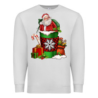 Dove Grey Christmas Santa Claus Coffee Cup Premium Sweatshirt - FaDigitalArtStudio