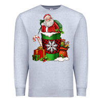 Heather Grey Christmas Santa Claus Coffee Cup Premium Sweatshirt - FaDigitalArtStudio