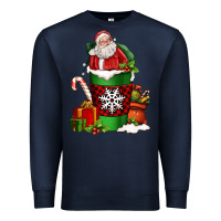 Navy Christmas Santa Claus Coffee Cup Premium Sweatshirt - FaDigitalArtStudio