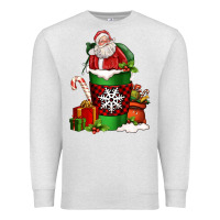Oatmeal Heather Christmas Santa Claus Coffee Cup Premium Sweatshirt - FaDigitalArtStudio