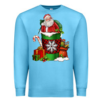 Ocean Blue Christmas Santa Claus Coffee Cup Premium Sweatshirt - FaDigitalArtStudio