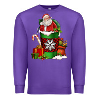 Purple Christmas Santa Claus Coffee Cup Premium Sweatshirt - FaDigitalArtStudio