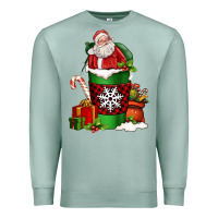 Seafoam Christmas Santa Claus Coffee Cup Premium Sweatshirt - FaDigitalArtStudio