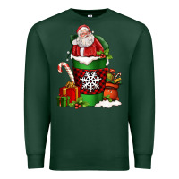 Sports Green Christmas Santa Claus Coffee Cup Premium Sweatshirt - FaDigitalArtStudio