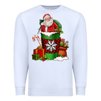 White Christmas Santa Claus Coffee Cup Premium Sweatshirt - FaDigitalArtStudio