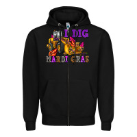 Black i dig mardi gras olivia Zipper Hoodie - OliviaCreatesArt