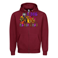 Burgundy i dig mardi gras olivia Zipper Hoodie - OliviaCreatesArt