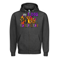 Charcoal Heather i dig mardi gras olivia Zipper Hoodie - OliviaCreatesArt