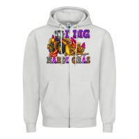 Dove Grey i dig mardi gras olivia Zipper Hoodie - OliviaCreatesArt