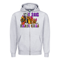 Heather Grey i dig mardi gras olivia Zipper Hoodie - OliviaCreatesArt