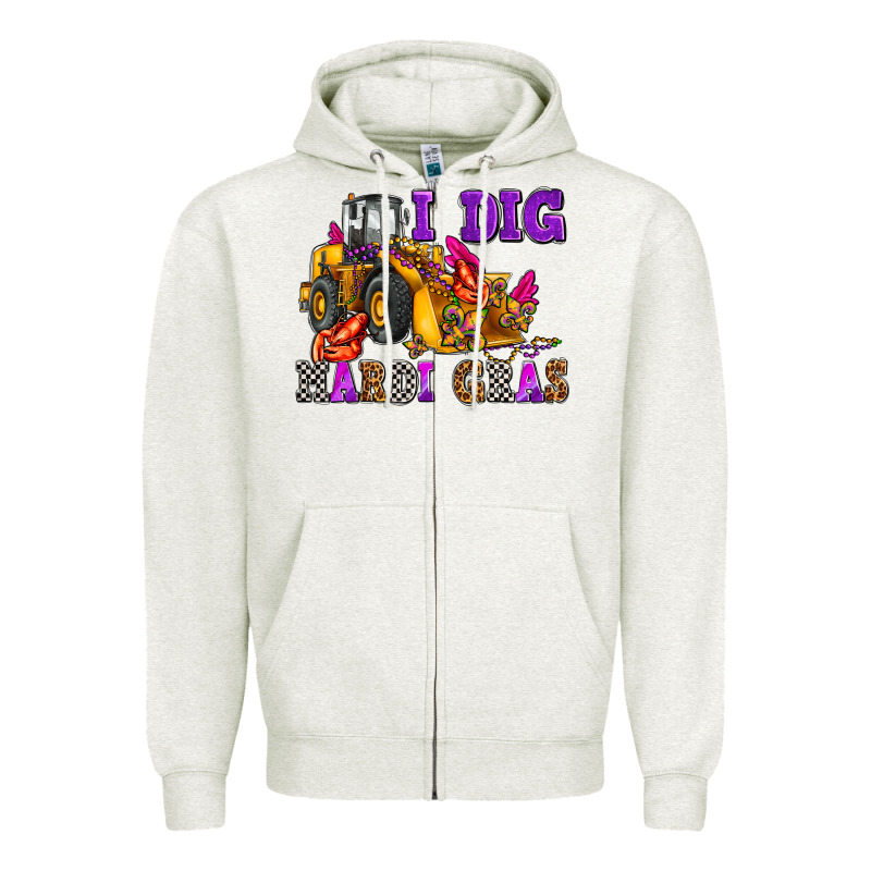 I Dig Mardi Gras Olivia Zipper Hoodie by OliviaCreatesArt | Teevron