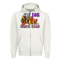 Oatmeal Heather i dig mardi gras olivia Zipper Hoodie - OliviaCreatesArt