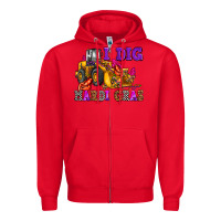 Red i dig mardi gras olivia Zipper Hoodie - OliviaCreatesArt