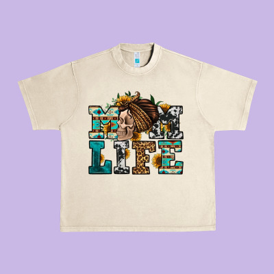 Western Momlife Skull With Bandana Urban Heavy Tee Designed By Jasminsmagicworld