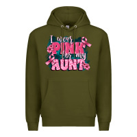 Army Green i wear pink for my aunt Premium Hoodie - FaDigitalArtStudio
