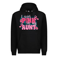 Black i wear pink for my aunt Premium Hoodie - FaDigitalArtStudio