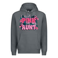 Rock i wear pink for my aunt Premium Hoodie - FaDigitalArtStudio