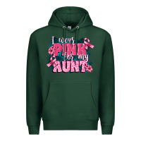 Sports Green i wear pink for my aunt Premium Hoodie - FaDigitalArtStudio