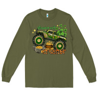 Army Green shamrock crusher Long Sleeve Tee - NancyCooperArtShop