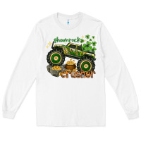 White shamrock crusher Long Sleeve Tee - NancyCooperArtShop