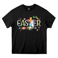 Black easter cross with bunny Heavy Core Tee - MaliasSmallBusiness