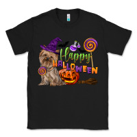 Black Happy Halloween With Yorkshire Terrier Dog Classic Tee - LillyAllenDesigns