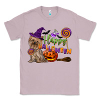 Lilac Happy Halloween With Yorkshire Terrier Dog Classic Tee - LillyAllenDesigns