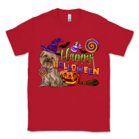 Red Happy Halloween With Yorkshire Terrier Dog Classic Tee - LillyAllenDesigns