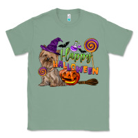 Sage Happy Halloween With Yorkshire Terrier Dog Classic Tee - LillyAllenDesigns