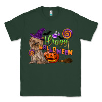 Sports Green Happy Halloween With Yorkshire Terrier Dog Classic Tee - LillyAllenDesigns