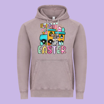 Happy Easter Train Vintage Hoodie Designed By Artiststas