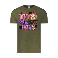 Vintage Olive 100 pawfect days Vintage Tee - Artiststas