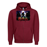Burgundy bigfoot believe christmas Zipper Hoodie - FaDigitalArtStudio