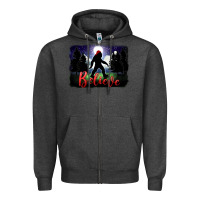 Charcoal Heather bigfoot believe christmas Zipper Hoodie - FaDigitalArtStudio