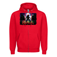 Red bigfoot believe christmas Zipper Hoodie - FaDigitalArtStudio
