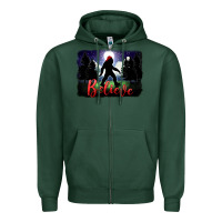 Sports Green bigfoot believe christmas Zipper Hoodie - FaDigitalArtStudio