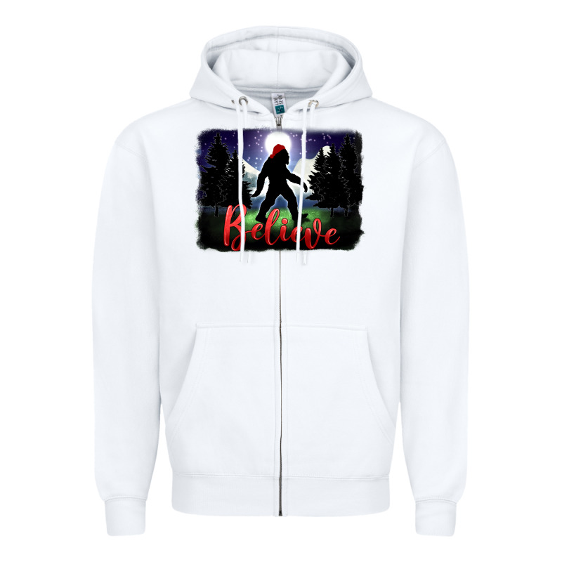Bigfoot Believe Christmas Zipper Hoodie by FaDigitalArtStudio | Teevron