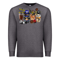 Charcoal Heather Police Coffee Cups Premium Sweatshirt - FaDigitalArtStudio