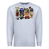 Heather Grey Police Coffee Cups Premium Sweatshirt - FaDigitalArtStudio