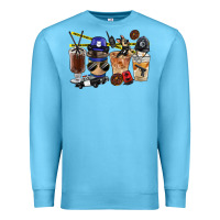 Ocean Blue Police Coffee Cups Premium Sweatshirt - FaDigitalArtStudio