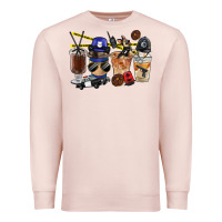 Pale Pink Police Coffee Cups Premium Sweatshirt - FaDigitalArtStudio