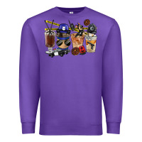 Purple Police Coffee Cups Premium Sweatshirt - FaDigitalArtStudio