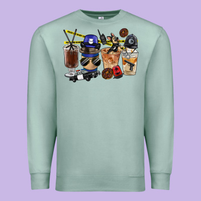 Police Coffee Cups Premium Sweatshirt Designed By Fadigitalartstudio