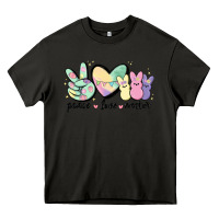Asphalt peace love peeps Heavy Core Tee - MaliasSmallBusiness